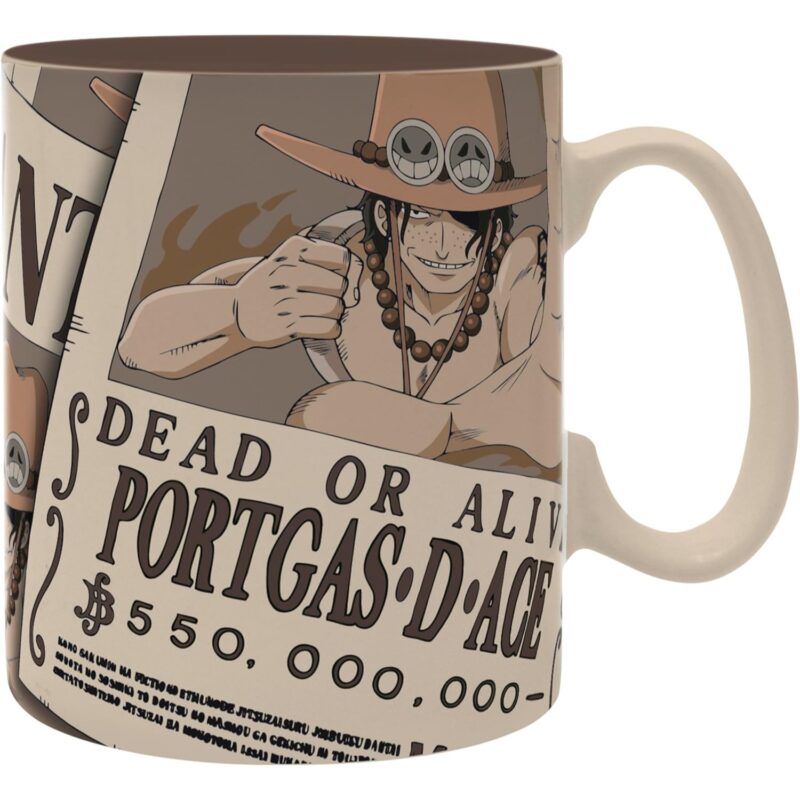 Mug 460 ml Wanted Ace – One Piece – ABYstyle - Manga Story