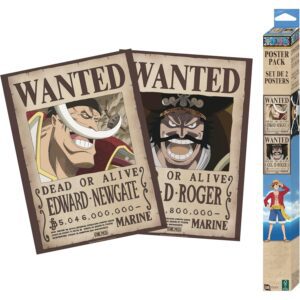 Set 2 Posters Chibi 52×38 Wanted Roger & Whitebeard – One Piece – ABYstyle - Manga Story