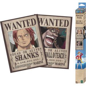 Set 2 Posters Chibi 52×38 Wanted Shanks & Blackbeard – One Piece – ABYstyle - Manga Story