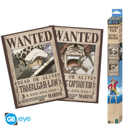 Set 2 Chibi Posters Wanted Law & Kid – One Piece – ABYstyle - Manga Story