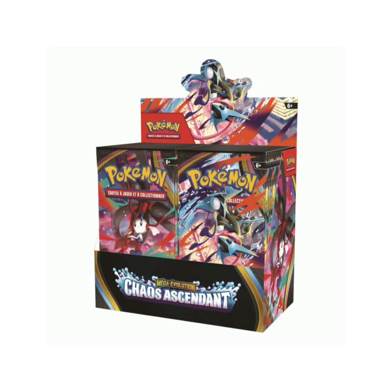 Display de 36 boosters Pokémon Méga-Évolution Chaos Ascendant ME04 - Manga Story